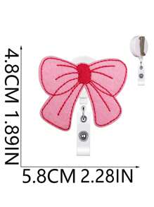 1PC/5Pcs Pink Bow Badge Reel For ID Card Badge Retractable Badge Holder Cute Name Holders Clip For Medical Worker Nursing Student, School Supplies,Back To School