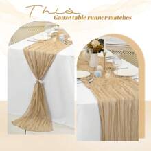 1 Stück Käsetuchtischläufer, Boho Käsetuch Landhausstil transparenter Tischläufer, geeignet für Hochzeit, Babyparty, Geburtstag oder Feiertagstisch-Deko, romantische Party-Tischdekoration