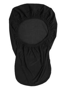 黑色纯色防水弹力弧形椅子包椅套防污化妆椅套靠背一体式现代北欧ins椅套家用椅套 - 黑色 - 查看 7