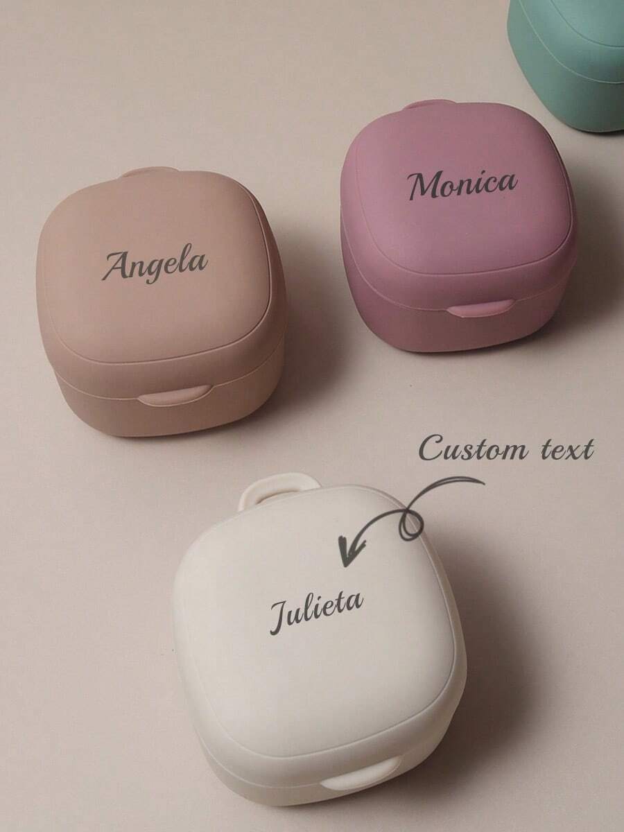 1pc Silicone Personalized Customization Name Baby Percifier Holder Storage Pacifier Container Box Baby Gift, Multi-Functional, Ornamental, Letter, Stylish, Modern, Colorful, Cute, Adorable, Casual, Custom, Personalized, Unique, Customized, Baby Gifts, Ideal Gifts For Him, Ideal Gifts For Her, Son, Daughter Back To School, Edit,Back To School Fashion,Christmas Gift - Multicolor - View 1