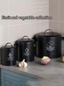 1 Juego de Contenedores de Almacenamiento de Frutas y Verduras Ventilados, Cajas Multiusos de Almacenamiento de Alimentos para Papas, Cebollas, Ajo, Organizador de Cocina y Accesorios