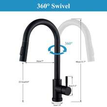 Touch Sensor Kitchen Faucet, Kitchen Mixer With Pull-Out Spray, Stainless Steel High-Pressure Single-Lever Mixer 360° Swivel