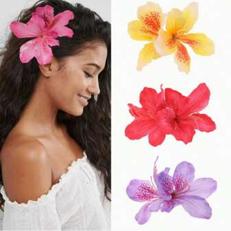 مشبك شعر نسائي بتصميم رجعي بزهرة الرودا، تاج رأس بزهور، مشابك شعر بطراز بوهيمي، مشابك شعر، أدوات مدرسية