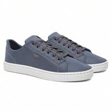 Kit 3 Men's Casual Sneakers Comfort Line Fashion Sneakers + Digital Watch And Formal Belt - Trắng - Chì và Xám - Xem 4