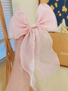 1/4pcs Mermaid Ji Xian Qi Piao Hair Clip Fine Sparkle Big Bow Top Clip Back Of Head Half Tie Special Style Hair Accessories For Women