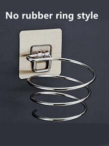 1pc, Stainless Steel Hair Dryer Rack Holder - Punch-Free Hair Dryer Holder For Home And Bathroom - Organize Your Hair Care Tools And Keep Your Bathroom Clutter-Free, Bathroom Hair Dryer Holder Hair Care Tools Holder Adhesive Wall Mount Barber Salon Tools Bathroom Storage Bathroom - Black - View 4