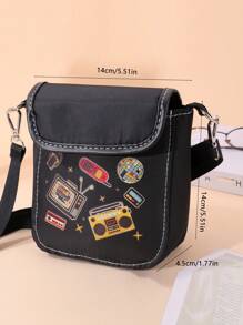 New Storage Bag, Data Bag, Cute Micro Single Protective Case, Outdoor Crossbody, Shoulder Travel Bag New Life Items For Students Men Essentials Side Bag - Black - View 7