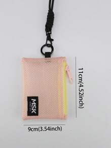 1pc Mesh Zipper Pouch Halter Small Items Organizer Bag, Can Store Coins, Cash, Cards, Lipstick, Keys For Women Wallet Mini Wallet Purse Wallet Wristlet Wallet Coin Wallet Travel Wallet - Multicolor - View 5