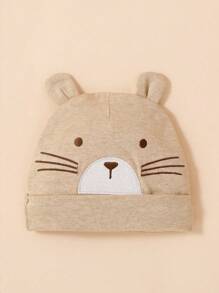 1 chiếc mũ len in họa tiết thêu mèo mềm mại, thích hợp cho trẻ sơ sinh và trẻ nhỏ, mũ lưỡi trai thiết kế đáng yêu, quà tặng cho bé trai và bé gái - Nhiều màu - Xem 9