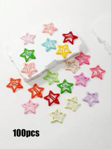 Multiple Color Combinations - 10/20/60/100pcs Colorful Oil Drop Shiny Star Hairpins, Adorable Versatile Summer Hair Clips Claw Clips Hair Slide Hair Barrettes - Multicolor - View 11