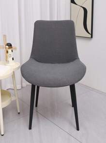 深灰色纯色防水弹力弧形椅子包椅套防污化妆椅套靠背一体式现代北欧ins椅套家用椅套 - 深灰色 - 查看 4