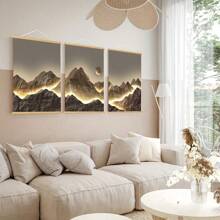 BAEMEFLE 1 无框帆布海报，日照金山风景家居装饰，豪华帆布风景艺术装饰，墙艺术，房间装饰用品，家居壁画，客厅、卧室和家庭办公室的抽象墙艺术装饰 - 高清打印，完美的礼物创意