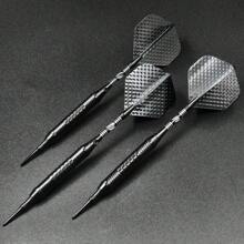 GOODARTS - Pure Black Darts Set - 3 Pcs Professional Business Gift With Plastic Casing, 3 Plastic Replacement Shafts, 3 Spring Rings
