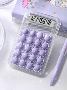Calculadora Matemática Transparente Mini Portátil 8 Dígitos Fofa e Compacta - Roxo - Visão 4