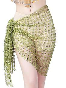 新款肚皮舞配饰亮片流苏肚皮舞臀巾女款肚皮舞腰带三角形/方形臀巾 - 彩色 - 查看 18