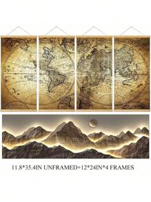 BAEMEFLE 1 无框帆布海报，日照金山风景家居装饰，豪华帆布风景艺术装饰，墙艺术，房间装饰用品，家居壁画，客厅、卧室和家庭办公室的抽象墙艺术装饰 - 高清打印，完美的礼物创意