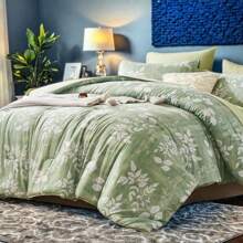 7pieces(Full/Queen/King)Lightweight Solid Comforter Set For All Seasons,Twin(5 Pieces),Soft & Comfortable Bed In A Bag Set For Student/Friends/Colleage,A Cloud-Like Sleeping Space All Year Round,Spring/Summer/Autumn/Winter,Great Gift - Sage Green - View 1