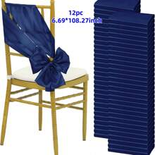 8/12/16/24 chiếc Dây thắt ghế vàng hồng, 6,69*108,27 inch, Thích hợp cho đám cưới, tiệc tùng, tiệc chiêu đãi, sinh nhật, tiệc chiêu đãi, trang trí ghế sự kiện khách sạn - màu đặc - Xem 31