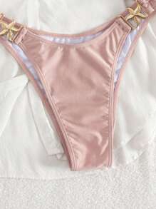 Biquíni feminino sexy com amarração estilo bandeau, estilo europeu e americano, verão