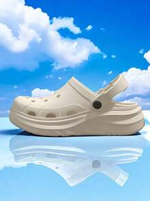 Women's EVA Solid Color Lightweight Non-Slip Slip-On Design Flat Breathable Sandals, Suitable For Spring/Summer - Beige - View 6