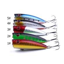 5pcs 9G 7CM Water Splash Lure Floating Lure Bait Set Realistic Popping Fish Lure Bass Fishing Lure - Multicolor - View 5