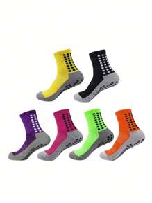 1/4/6/10 Pairs Of Professional Football Training And Competition Sports Socks, Mesh Breathable, Thickened Towel Bottom, Glue Point Non-Slip And Wear-Resistant, Suitable For Boxing, Basketball, Yoga, Running, Football, Unisex