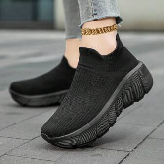 Women's Thick Sole Casual Sports Shoes, Comfortable Versatile, Thick Sole & Lightweight