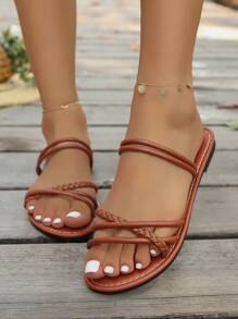 Women's Flat Sandals, Fashion Summer Beach Thong Flip-Flops, Women's Stylish Casual/Work Detailed Sandals