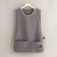 1 件时尚帆布围裙，男女通用实用背心，可调节侧扣，网状背部设计，防水材料，适合家庭烹饪、园艺、烘焙、咖啡厅工作 - 彩色 - 查看 9