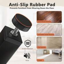 BriSunshine 4 Stück Bettstützbeine, Höhenverstellbare Metall Bettgestell Stützbeine, Bettgestell Lattenrost Stützbeine, Bettgestellfüße mit 4 rutschfesten Pads und Schraubendreher (30-32cm)