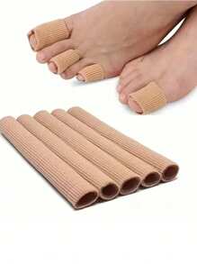 1pc Breathable Fiber Silicone Toe Protector, Rabbit Toe Sleeve Tube, Toe Separator, Toe Cap Foot Care Corrector. Small & Large Size Fiber Toe Caps