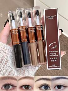 SHAQINUO PCS1pc 防水防汗双头眉笔 自然浓密 持久不晕染 眉胶 持久不掉色 适合运动游泳日常妆容 - 彩色 - 查看 3