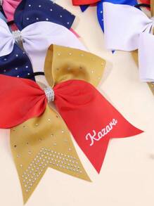 1 件定制女孩发带个性化名字发带亮片闪光发带女孩多色头发弹性儿童啦啦队蝴蝶结精致定制啦啦队蝴蝶结发带发饰啦啦队女孩发圈啦啦队蝴蝶结发带发带弹性带水钻蝴蝶结发绳女孩发饰，婚礼发饰 - 彩色 - 查看 7