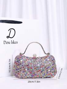 Glinsterende avondtas met strass-steentjes voor dames, geschikt voor bruiloften, feesten, gala's, Valentijnsdag, verjaardagscadeaus en verkleedpartijen.