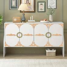 6 Stücke unfertige geschnitzte Eichenmöbel-Dekorationsleisten mit Blumenmuster, Holz Schrank Dekoration