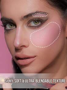 MISSLYN-FLIRTY BIUSH POWDER BLUSH, 1pc Blush Powder Palette, Matte Finish, Pigment Rich, Silky Formula, Natural Glow, Lightweight, Long-Lasting, Highlighter Palette Contour Makeup, Portable Size, Suitable For Travel And Outdoor Use, Natural Makeup Blush Palette, Highly Pigmented, Easy To Blend - #2 YOUTH PINK - 查看 3