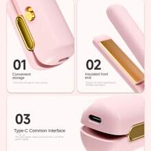 Portable Cordless Hair Straightener , With Ceramic Coating, Hot Comb Hair Straightener For Women, Lightweight & Mini, Type-C Charging Port For Travel Hair Straightener USB Rechargeable Hair Iron Straightener,2 In 1 Wireless Mini Portable USB Hair Straightener Curlinglron, Large-Capacity Lithium Battery Lasting Life, Party, Travel,Mini Wireless Charging Portable USB Clamp Bangs Curling AndStraightening Dual-Purpose Small Hair Straightener