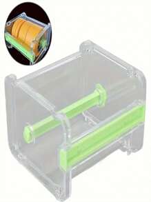 1 Piece. Clear Acrylic Paper Tape Dispenser. Clear PP Material, Perfect For DIY, Model Making And Handmade Tools - Perfect For Craftsmen And DIY Enthusiasts - Multicolor - View 5