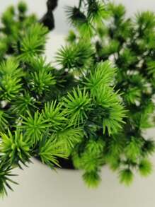 1 件 45 厘米/17.72 英寸优雅人造松树盆景树桌面盆景，易于维护且栩栩如生，是植物爱好者的完美礼物，适合小空间、家庭办公桌