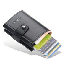 محفظة رجالية جديدة مضادة للتشويش RFID صغيرة مميزة بصغر الحجم وحامل بطاقات عملية، محفظة قصيرة عالية الجودة لحمل البطاقات والاحتفاظ بالصور، محفظة صغيرة للرجال والنساء - متعدد الألوان - مشاهدة 7