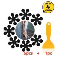 节日雪花形防滑浴室地板贴纸，防滑瓷砖贴纸适用于厨房、浴缸、卫生间浴室装饰秋季装饰返校 - 彩色 - 查看 11