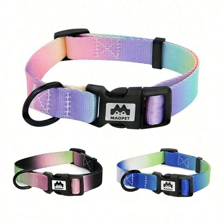 1pc Collar, Pet Color Gradient Collar, Suitable For Small, Medium And Large Pets