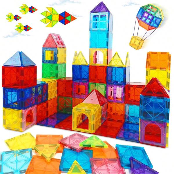 Juguetes magnéticos, bloques de construcción de imanes 3D tipo diamante, adecuados para niños de 3 a 6 años, regalos de juguetes educativos sensoriales STEM para niños en edad preescolar, para niños y niñas