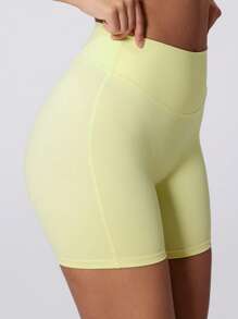 MASKERT Damen Lässig Shorts, Sporthosen, Laufshorts, Yogahosen, Freizeithosen, bequeme Loungewear, hautfreundlich, Frühling/Sommer - Gelb - Übersicht 6