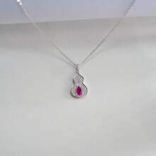 925 Silver Cultured Ruby Necklace (P5507R), Suitable For Everyday Wear - Red - View 3