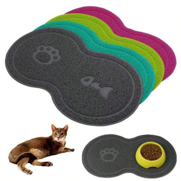 1pc Random Color Infinity Shape Pet Cat Feeding Mat, Doormat