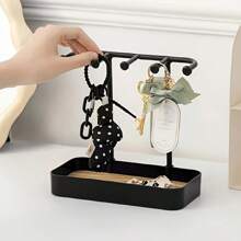 1 Stück praktisches Ausstellungsregal, Tischständer zum Aufhängen von Ohrringen, Halsketten, Ringen, Schlüsselanhängern, Stirnbändern, Haarbändern, Holz Schmuckablage & Schlüsselhalter