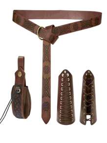 1 pieza Conjunto de accesorios de cinturón de caballero medieval, disfraz de estilo vikingo vintage para carnaval, fiesta de Halloween, decoración de otoño, accesorios de otoño-invierno, adecuado para adolescentes, jóvenes, hombres, uso casual, al aire libre, atlético, vacaciones, regalos de graduación, cumpleaños, uso diario, Halloween, casual, negocios, calle, bohemio, occidental, al aire libre, regalo para hombres, esposo, novio, padre, Navidad