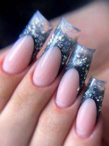 140pcs/Box Gel Nail Tips Kit, Pre-Formed False Nails For Gel Polishing, Soak-Off Easy Nail Extension Acrylic Fake Nail Tips, Crystal Nail Mold Without Paper Form For Quick Uv/Led Extension, Dual-Ended Nail Extension Tool Press On Nails Nail Supplies