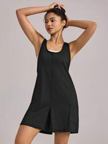 VUTRU 1Pc Loose Jumpsuit Soft Running Workout With Pockets Daily Summer Shapewear Jumpsuit - Black - View 6